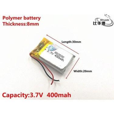 Imagem de Bateria Nova 400 Mah 3,7 V 8mm X 20mm X 30mm Gr - KMIG