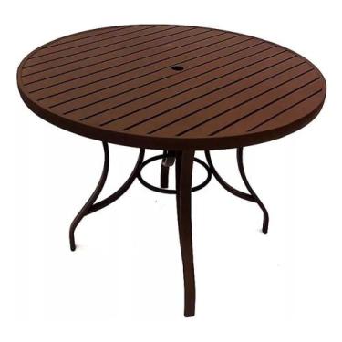 Imagem de Mesa Ripada 1,30m De Diâmetro Em Alumínio - Sarah Móveis