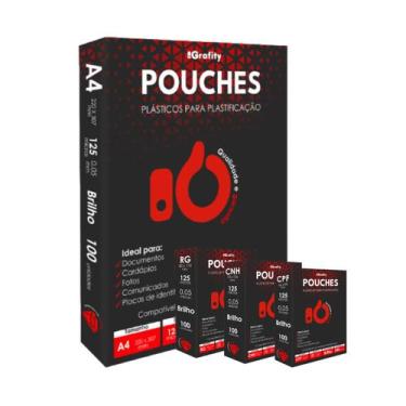 Imagem de Plastico Plastificação 500 Grafity 1 Cento A4, 1 Cento RG, 2 Cento CPF