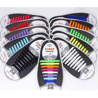 Imagem de Cadarço De Silicone Elástico Adulto 01 Par Com 16pçs - oem, Azul claro