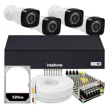 Imagem de Kit Cftv 4 Câmeras Segurança Full Hd 1080p 2mp Dvr 4ch mhdx c/hd - Int