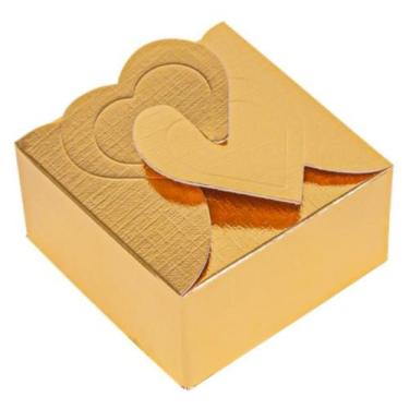 Imagem de Caixa Coração Laminada Ouro (Ideal Para 4 Doces Gourmet) Ideia 4942, 3