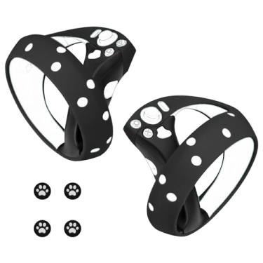 Imagem de Geekria Silicone Controller Cover Compatible with Sony PlayStation VR2, PS VR2 Anti-Fall Protective Handle Sleeve, Soft Ring Hand Grips, Unibody Design (Black)