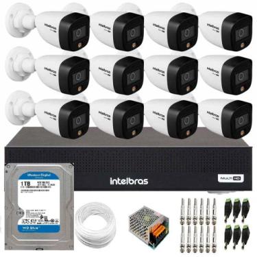 Imagem de Kit Intelbras 12 Cam Vhd 1220b Full Color 1080p Dvr Mhdx 1016 C/Hd 1 T