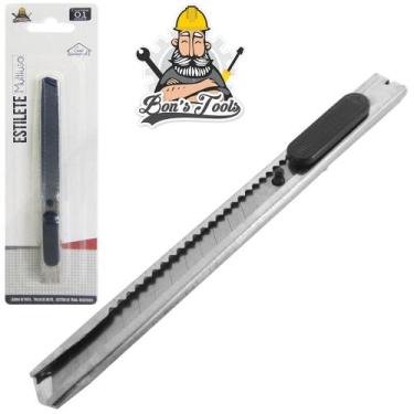 Imagem de Estilete lamina estreita 9mm de metal 13cm - BONS CHEFF