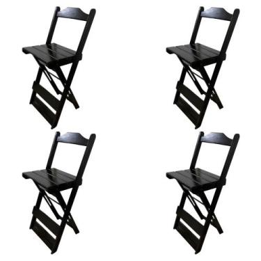 Imagem de Kit 4 Banqueta Dobrável Em Madeira Maciça 10668_1 / 10668_2 - CFC, Pre