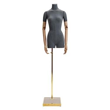 Imagem de Multiuso Manequim feminino manequim colorido torso vestido de noiva manequim com suporte de metal para exibição de roupas de bancada manequim Janela