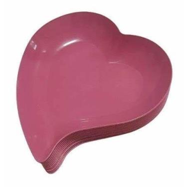 Imagem de Prato para Sobremesa Rosa - 14 x 15 cm Plástico - Linha Prato Sobremes