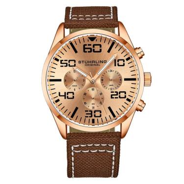 Imagem de Relógio Masculino Stuhrling Aviador 4001 Quartzo 42mm, Marrom
