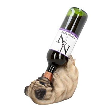 Imagem de Nemesis Now Guzzlers Suporte para garrafa de vinho Pug 21 cm Caramelo