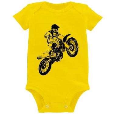 Imagem de Body Bebê Motocross Jump - Foca na Moda, Amarelo, GG