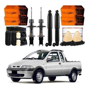 Imagem de Kit Amortecedor Dianteiro Traseiro Strada 1.5 2001 A 2004 - Cofap