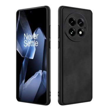 Imagem de Duxsmei Capa para Oneplus 13, TPU e camurça PU, capa de luxo ultraleve antivibração antiderrapante para Oneplus 13 5G, para homens e mulheres (preto)