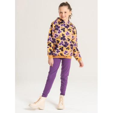 Imagem de Conjunto Inverno Menina Marrom Blusão Com Capuz e Legging em Cotton Fo