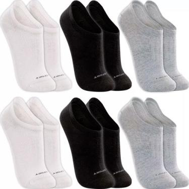 Imagem de Kit 6 Pares Meias Lupo Original Algodão Masculina Feminina Sapatilha S