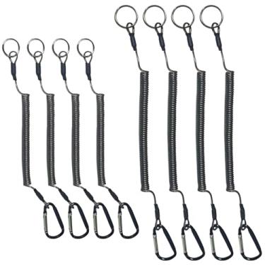Imagem de Aginkgo Corda de pesca pesada, cordão de pesca pesada, cordão de pesca com clipe de aço inoxidável, ferramenta de cordão de caiaque, corda de segurança multicolorida, corda antiderrapante, subalicate