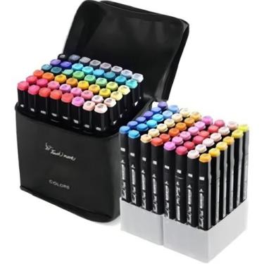 Imagem de Canetinha Marca Texto Ponta Dupla Kit 36 Cores com Estojo - KAPBOMM