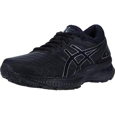 Imagem de Tênis de corrida feminino ASICS Gel-Nimbus 22 (D), Black/Black, 5