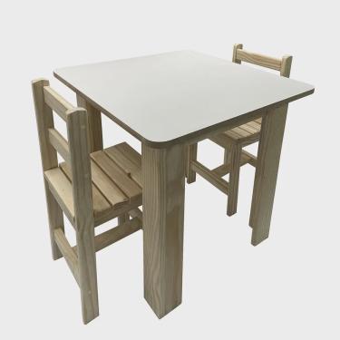 Imagem de Mesa Infantil 2 Cadeiras Criança Pedagógica Madeira Camaleão