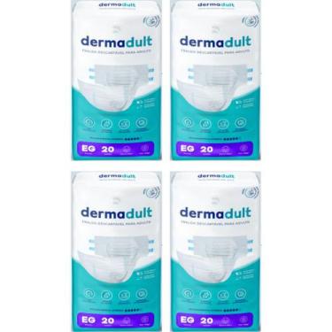Imagem de KIT 4 Fraldas Descartável Para Adulto Dermadult Incontinência Severa, 