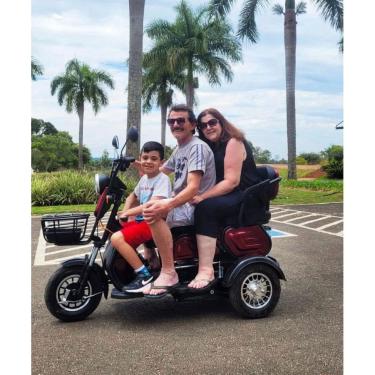 Imagem de Triciclo Elétrico - Vermelho - 3 Lugares - Com Alarme - 590w