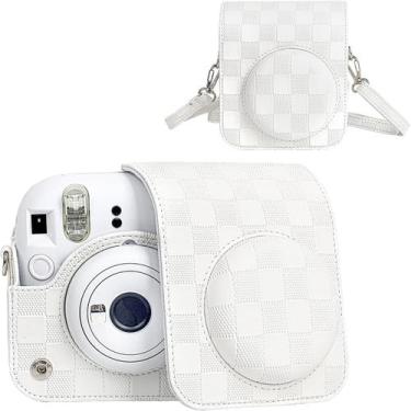 Imagem de Capa Proteção Bolsa Para Instax Mini 12 Xadrez - Branco - Mk Photo