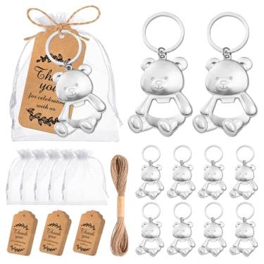 Imagem de Conjunto de 50 abridores de garrafa de urso, chaveiros, lembrancinhas de festa de chá de bebê para convidados, abridor de garrafa de urso, lembranças para meninas, meninos, presentes de festa de