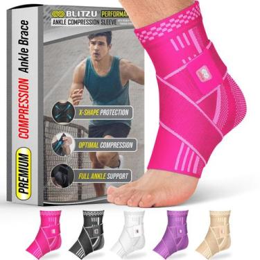 Imagem de Cinta de tornozelo BLITZU para mulheres/homens, fascite plantar rosa