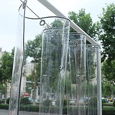 Imagem de Lona resistente transparente à prova d'água transparente folha de cobertura para móveis acampamento 2x2m 3x3m tenda dossel à prova de chuva com ilhós 0,35 mm de espessura (tamanho: 1,5 x 2 m)