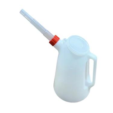 Imagem de QccHieUs Pote de óleo de óleo de medição de óleo de medição de óleo Robusto com escala com lata universal à prova de vazamentos para o carro do veículo, 2l