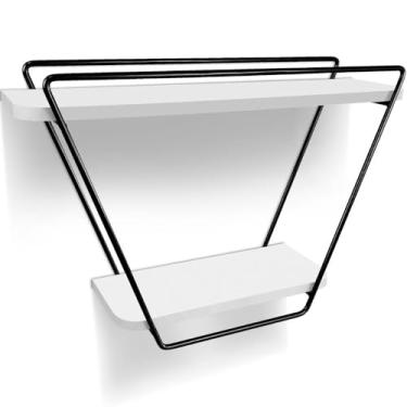 Imagem de Prateleira Nicho Industrial Arrow De Parede - preto/branco