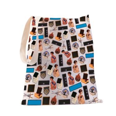 Imagem de JYTAPP Fourth Wing Personagens Tote Bag Book Lover Gift Fantasy Novels Fan Gift Violet Sorrengai Role Gift Canvas Tote Bag, Bege, Medium