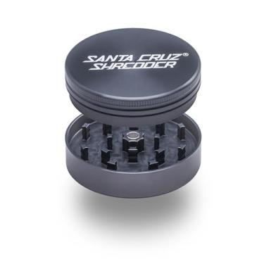 Imagem de Santa Cruz Shredder Moedor de ervas metálico, topo serrilhado para aderência mais forte, 2 peças 6,9 cm (cinza)