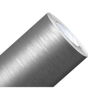 Imagem de Pel�cula Adesiva A�o escovado 5m X 60cm Vinil, envelopamento plotagem geladeira fog�o.