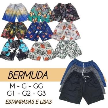 Imagem de Shorts Plus Size Masculino Estampado Praia Esporte Verão - Wild, Azul,