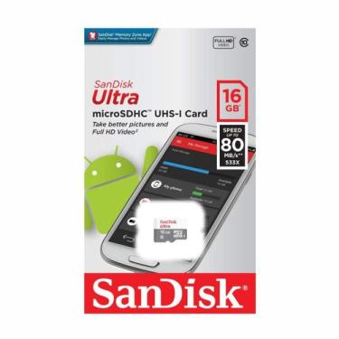 Imagem de Cartão MicroSDHC 16GB Sandisk Mobile Ultra Classe 10 80mb/s