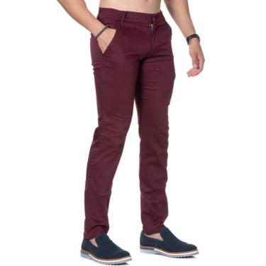 Imagem de Calça Sarja Vinho Skinny Bolso Faca Linha Premium - Memorize Jeans, 42
