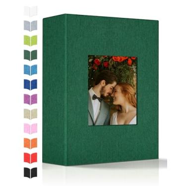 Imagem de Artfeel Álbum De Fotos 4X6 Com 100 Bolsos, Álbuns Deslizantes, Capa Linho, Janela Frontal, Página Branca Vertical Para Casamento, Família, Aniversário, Bebê, Férias