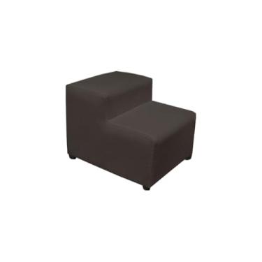 Imagem de Escadas Estofada Escadinha 2 Degraus Para Pet Gato Cachorro Subir No Sofá Luxo Antiderrapante Suede(Marrom)