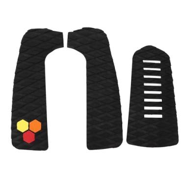 Imagem de Surf Deck Taction Pad Eva Anti Slip Slip Grip Grip Padrable Surfboard Deck Pad para Longboard Paddleboard Yacht 3 Pack (Preto)