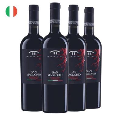 Imagem de Kit com 4 Vinhos Italiano Tinto Seco San Maglorio Campodelsole 750ml