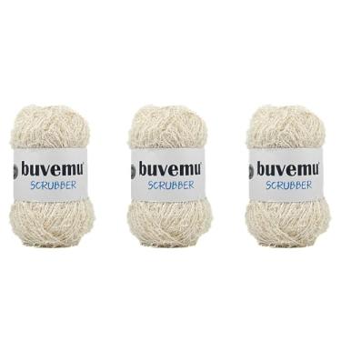 Imagem de Fio de limpeza para crochê, panos de prato de tricô, itens artesanais, 100 gramas (100 g) 80 metros (branco baunilha) (3 novelos)