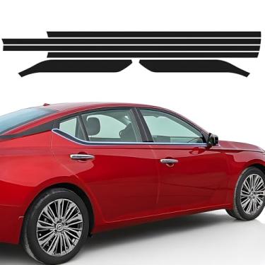 Imagem de MusTree Kit de vinil de exclusão cromada adequado para acessórios Nissan Altima 2019-2025 acabamento de janela lateral com película blackout preta brilhante