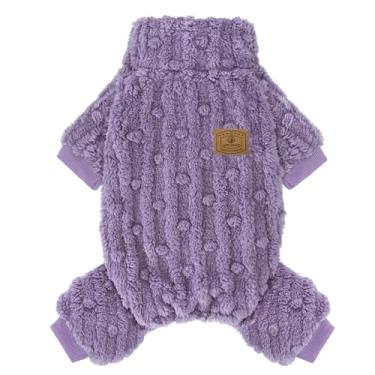 Imagem de XPUDAC Camisola de Cachorro, Roupas de Inverno para Cães Pequenos E Médios, Menina E Menino, Pijama de Lã Ultramacio E Quente para Cães No Inverno E No Natal (Roxo-Pequeno)