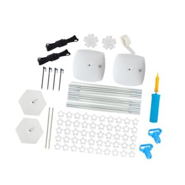 Imagem de Baoblaze Kit de suporte para arco de balões com base de água e haste de fibra, estrutura ajustável para arco de balões para comemorações, decoração de, Base Hexagonal Branca