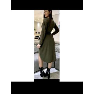 Imagem de Vestido mullet com manga  longa - Neide modas , Verde militar, M