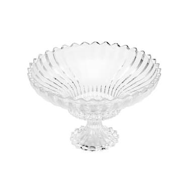 Imagem de Centro de Mesa com Pé de Cristal Wolff Geneva 32x21cm Design Imponente