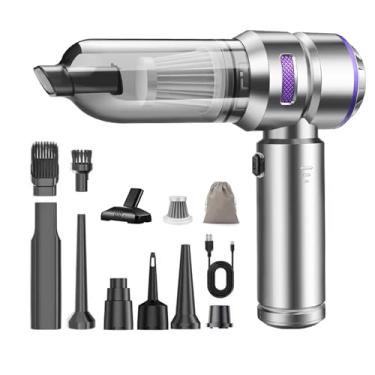 Imagem de CHOLANG Mini aspirador de pó para carro, aspirador de pó portátil sem fio 4 em 1 20000PA com bateria de 6000 mAh, motor sem escova, espanador de ar, soprador de ar e bomba para limpeza de carro