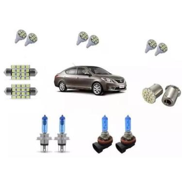 Imagem de Kit Super Branca Farol/Milha + Leds Nissan Versa 11/15 - Techone
