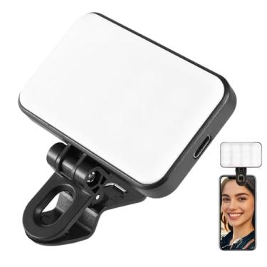 Imagem de Luz de Selfie de Clip,Lanterna Recarregável Portátil Com Clamp Para Vídeos - Luz de Preenchimento para Transmissão Ao Vlogs Vídeos Fotografia Maquiagem